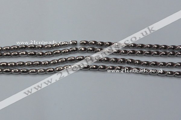 CHE802 15.5 inches 4*6mm rice plated hematite beads wholesale