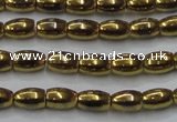 CHE803 15.5 inches 4*6mm rice plated hematite beads wholesale