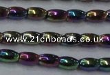 CHE804 15.5 inches 4*6mm rice plated hematite beads wholesale