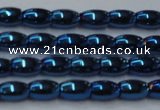 CHE807 15.5 inches 4*6mm rice plated hematite beads wholesale