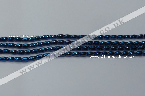 CHE807 15.5 inches 4*6mm rice plated hematite beads wholesale