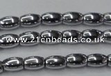 CHE809 15.5 inches 5*8mm rice plated hematite beads wholesale