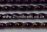 CHE813 15.5 inches 5*8mm rice plated hematite beads wholesale