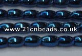 CHE815 15.5 inches 5*8mm rice plated hematite beads wholesale