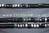 CHE822 15.5 inches 4*4mm hexagon hematite beads wholesale