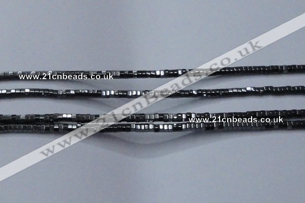 CHE822 15.5 inches 4*4mm hexagon hematite beads wholesale