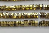 CHE827 15.5 inches 1*2mm hexagon plated hematite beads wholesale