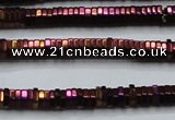 CHE829 15.5 inches 1*2mm hexagon plated hematite beads wholesale