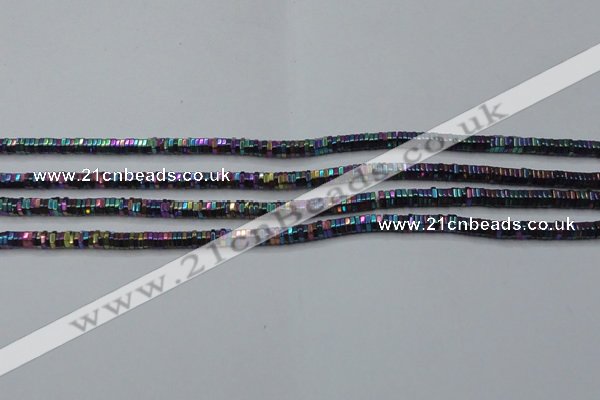 CHE830 15.5 inches 1*2mm hexagon plated hematite beads wholesale