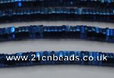 CHE831 15.5 inches 1*2mm hexagon plated hematite beads wholesale