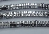 CHE833 15.5 inches 1*3mm hexagon plated hematite beads wholesale