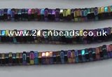 CHE838 15.5 inches 1*3mm hexagon plated hematite beads wholesale