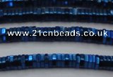 CHE839 15.5 inches 1*3mm hexagon plated hematite beads wholesale