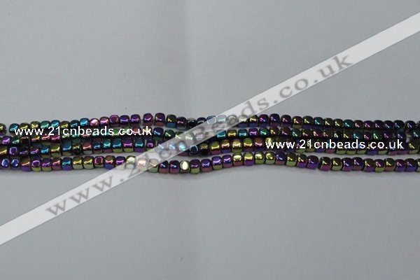 CHE852 15.5 inches 2*2mm dice platedhematite beads wholesale