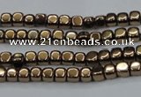 CHE854 15.5 inches 2*2mm dice platedhematite beads wholesale
