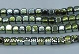 CHE855 15.5 inches 2*2mm dice platedhematite beads wholesale