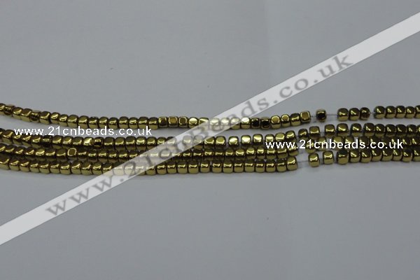 CHE856 15.5 inches 2*2mm dice platedhematite beads wholesale