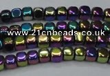 CHE860 15.5 inches 3*3mm dice platedhematite beads wholesale