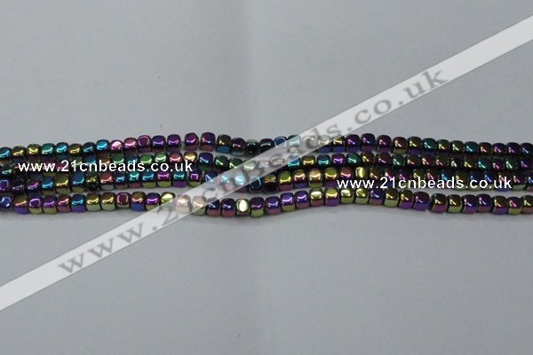 CHE860 15.5 inches 3*3mm dice platedhematite beads wholesale