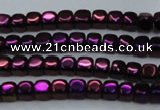 CHE861 15.5 inches 3*3mm dice platedhematite beads wholesale