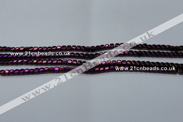CHE861 15.5 inches 3*3mm dice platedhematite beads wholesale