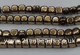 CHE862 15.5 inches 3*3mm dice platedhematite beads wholesale