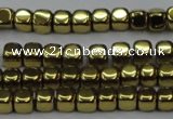 CHE868 15.5 inches 4*4mm dice platedhematite beads wholesale