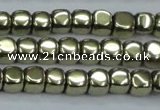 CHE876 15.5 inches 3*3mm dice plated hematite beads wholesale