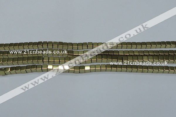 CHE880 15.5 inches 3*3mm cube plated hematite beads wholesale