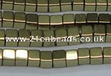 CHE881 15.5 inches 4*4mm cube plated hematite beads wholesale