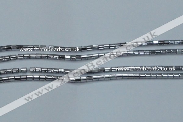 CHE886 15.5 inches 2*2mm faceted tube plated hematite beads wholesale