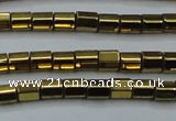 CHE889 15.5 inches 2*2mm faceted tube plated hematite beads wholesale