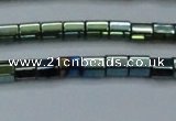 CHE890 15.5 inches 2*2mm faceted tube plated hematite beads wholesale