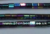 CHE891 15.5 inches 2*2mm faceted tube plated hematite beads wholesale