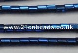 CHE892 15.5 inches 2*2mm faceted tube plated hematite beads wholesale