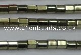 CHE898 15.5 inches 3*3mm faceted tube plated hematite beads wholesale