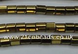 CHE899 15.5 inches 3*3mm faceted tube plated hematite beads wholesale