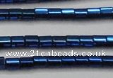 CHE902 15.5 inches 3*3mm faceted tube plated hematite beads wholesale