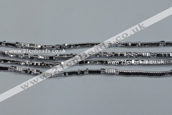 CHE918 15.5 inches 1*3mm triangle plated hematite beads wholesale