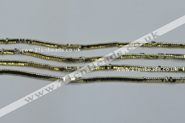 CHE920 15.5 inches 1*3mm triangle plated hematite beads wholesale