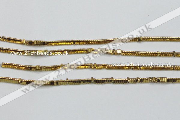 CHE921 15.5 inches 1*3mm triangle plated hematite beads wholesale