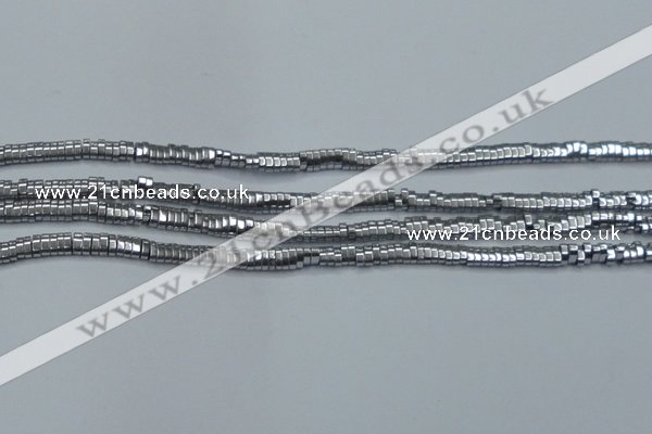 CHE928 15.5 inches 1*2*3mm oval plated hematite beads wholesale