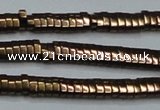 CHE929 15.5 inches 1*2*3mm oval plated hematite beads wholesale