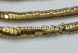 CHE931 15.5 inches 1*2*3mm oval plated hematite beads wholesale