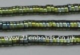 CHE932 15.5 inches 1*2*3mm oval plated hematite beads wholesale