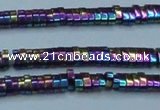 CHE933 15.5 inches 1*2*3mm oval plated hematite beads wholesale