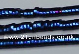 CHE934 15.5 inches 1*2*3mm oval plated hematite beads wholesale