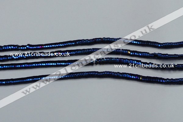 CHE934 15.5 inches 1*2*3mm oval plated hematite beads wholesale