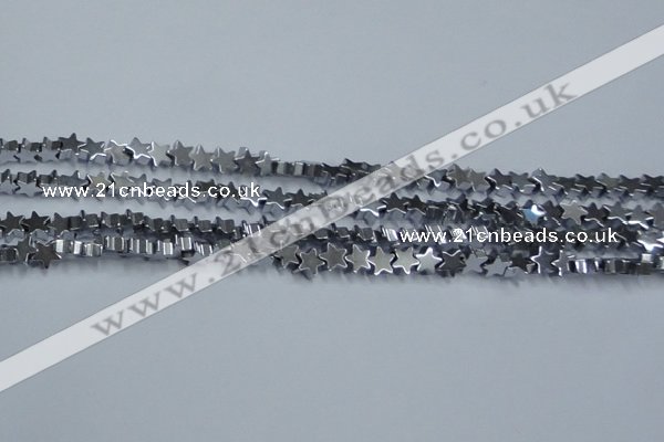 CHE936 15.5 inches 4mm star plated hematite beads wholesale