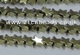 CHE937 15.5 inches 4mm star plated hematite beads wholesale